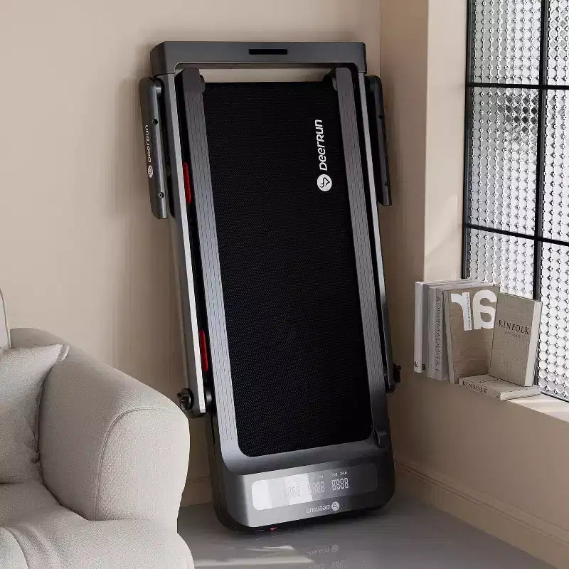 DeerRun Z10 Pro Tapis roulant pliable intelligent 2-en-1 0.6-3.8 MPH inclinaison automatique 12% tapis de marche