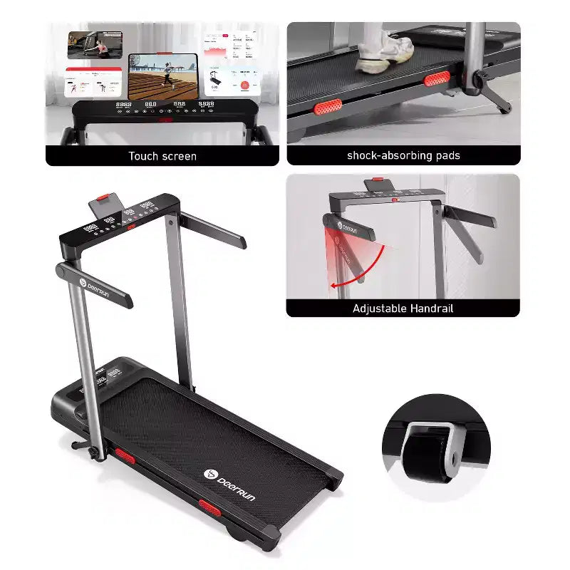 DeerRun Z10 Pro Tapis roulant pliable intelligent 2-en-1 0.6-3.8 MPH inclinaison automatique 12% tapis de marche