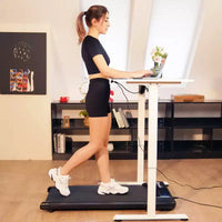 Tapis de course à bande de course de 39 x 100 cm, 2,5 CV, 2 en 1, écran LED, 1-8 km/h, capacité de poids de 158 kg