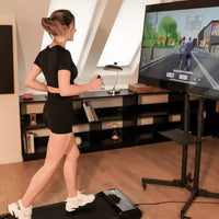 Tapis de course à bande de course de 39 x 100 cm, 2,5 CV, 2 en 1, écran LED, 1-8 km/h, capacité de poids de 158 kg