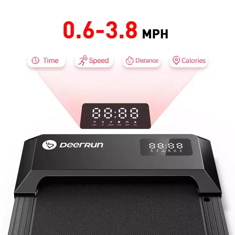 Tapis de course à bande de course de 39 x 100 cm, 2,5 CV, 2 en 1, écran LED, 1-8 km/h, capacité de poids de 158 kg