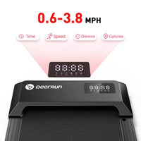 Tapis de course à bande de course de 39 x 100 cm, 2,5 CV, 2 en 1, écran LED, 1-8 km/h, capacité de poids de 158 kg