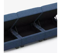 Canapé modulable Belffin Weave avec siège de rangement et pouf (9 places + 11 côtés)