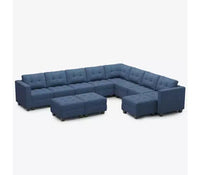 Belffin Modular Weave Sofa with Storage Seat and Ottoman (9 Seats + 11 Sides)