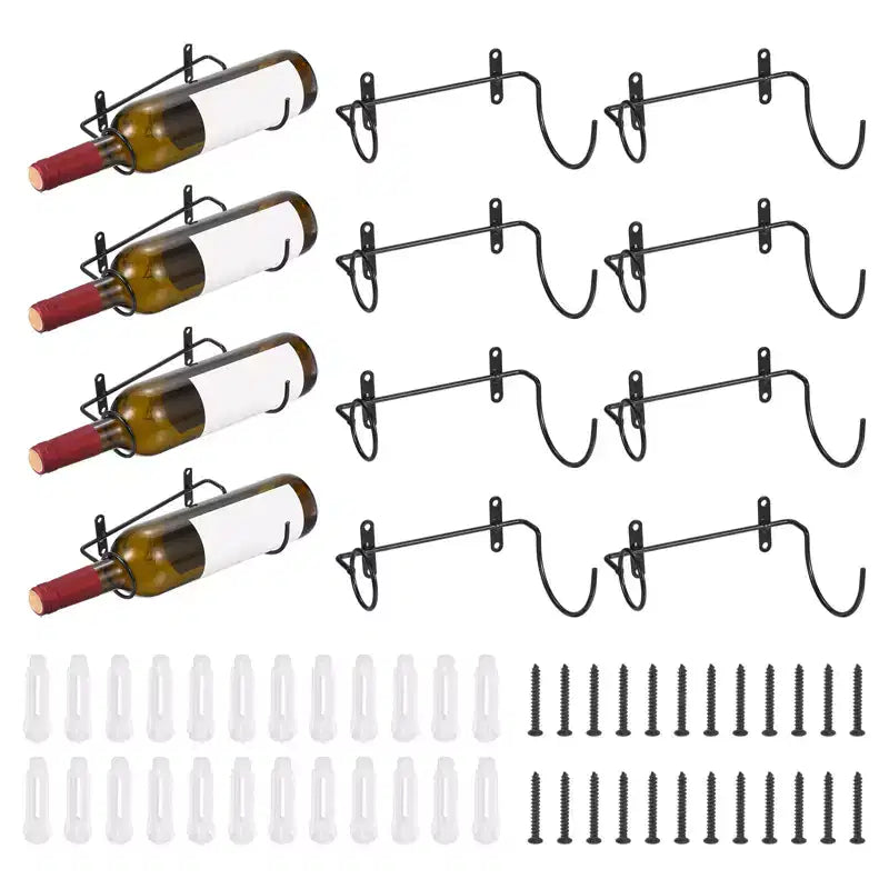 Lot de 12 étagères murales porte-bouteilles en spirale en métal Unique Bargains