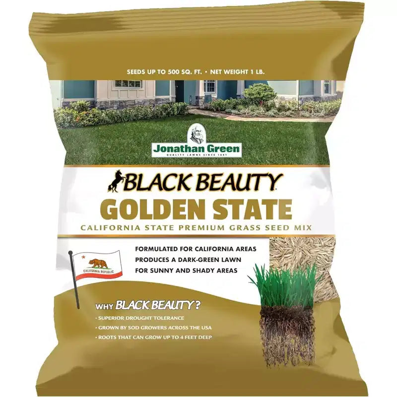 Jonathan Green Black Beauty Golden State Semences de gazon de saison fraîche de Californie, 1 lb