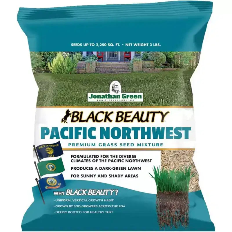 Mélange de semences de gazon Jonathan Green Black Beauty Pacifique Nord-Ouest