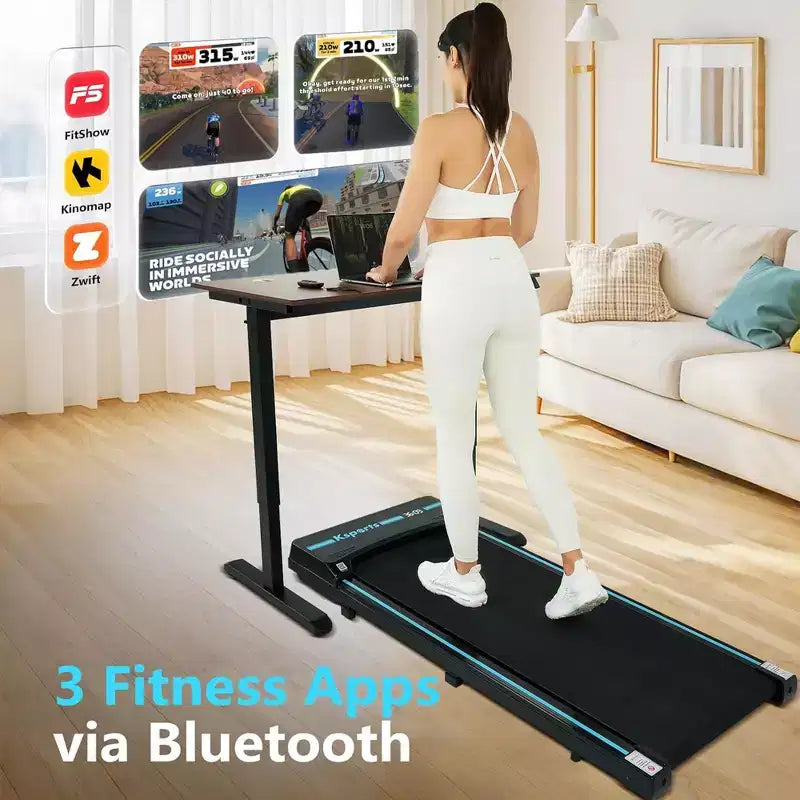 Ksports Tapis de marche classique sous le bureau avec roues et télécommande, 2,5 CV