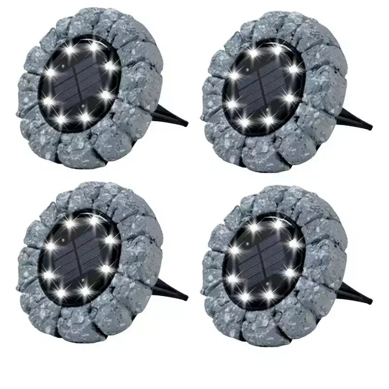 Bell + Howell Lumières disque solaires rondes 8 LED avec marche/arrêt automatique