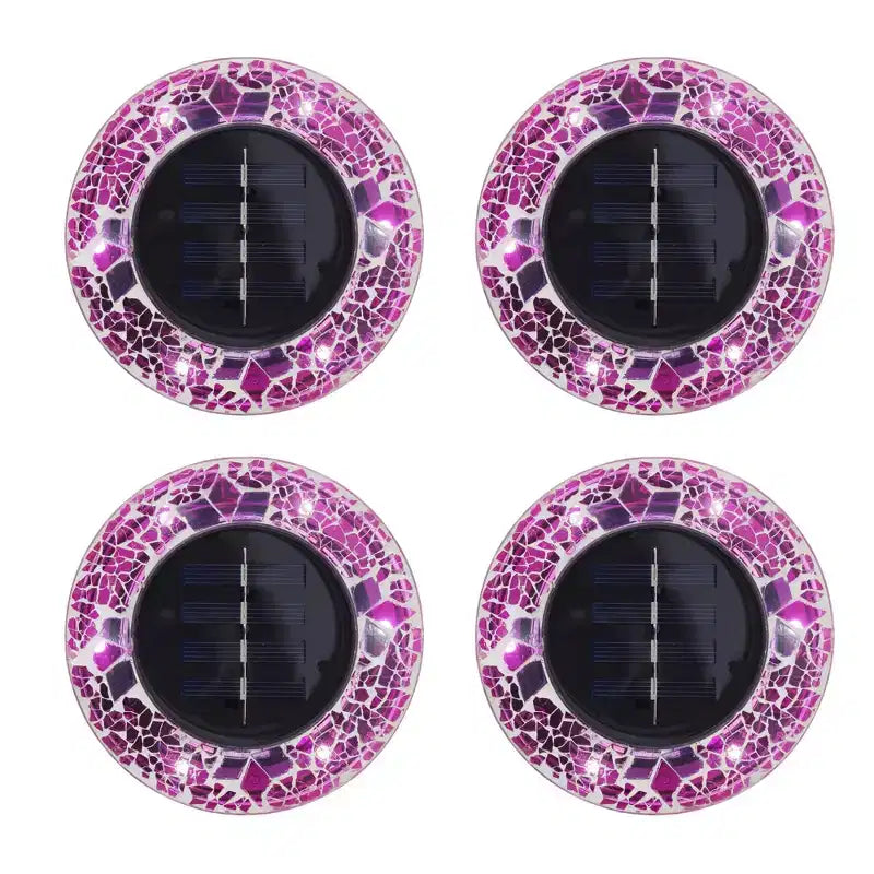Bell + Howell Lumières de disque solaires rondes à mosaïque 6 LED avec marche/arrêt automatique