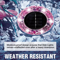 Bell + Howell Lumières de disque solaires rondes à mosaïque 6 LED avec marche/arrêt automatique