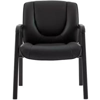 Fauteuil de salle d'attente à quatre pieds en cuir pleine fleur, cuir véritable