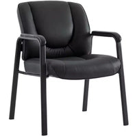 Fauteuil de salle d'attente à quatre pieds en cuir pleine fleur, cuir véritable