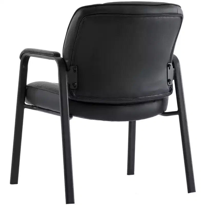 Chaise de salle d'attente en cuir véritable pleine fleur, quatre pieds