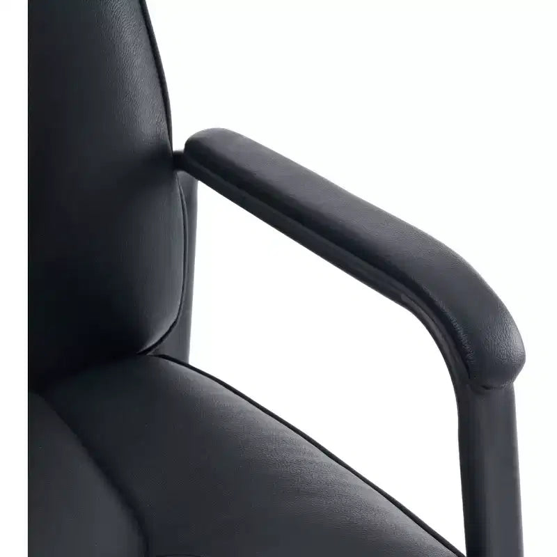 Chaise de salle d'attente en cuir véritable pleine fleur, quatre pieds