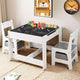 Kinder King 3-in-1 Kids Table & 2 Chairs Set with Storage, Removable Top & Blackboard, for Art, Crafts, Reading