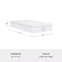 Matelas Martha Stewart SleepComplete 12 po en mousse à mémoire de forme à thé vert et gel rafraîchissant à double action, fermeté moyenne, avec plateau matelassé en jacquard recyclé doux et respirant
