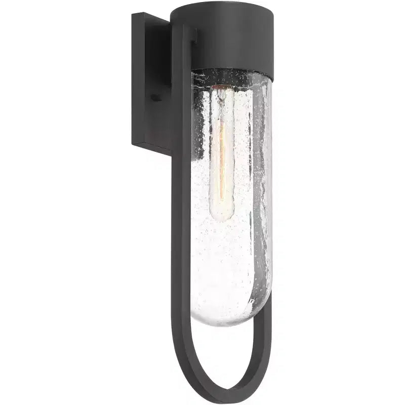 Possini Euro Design Villa Lane Applique murale extérieure moderne haute 18 1/2, luminaire de porche, extérieur de maison, lot de 2 résistants aux intempéries, noir, abat-jour en verre transparent