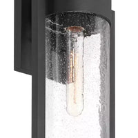 Possini Euro Design Villa Lane Applique murale extérieure moderne haute 18 1/2, luminaire de porche, extérieur de maison, lot de 2 résistants aux intempéries, noir, abat-jour en verre transparent