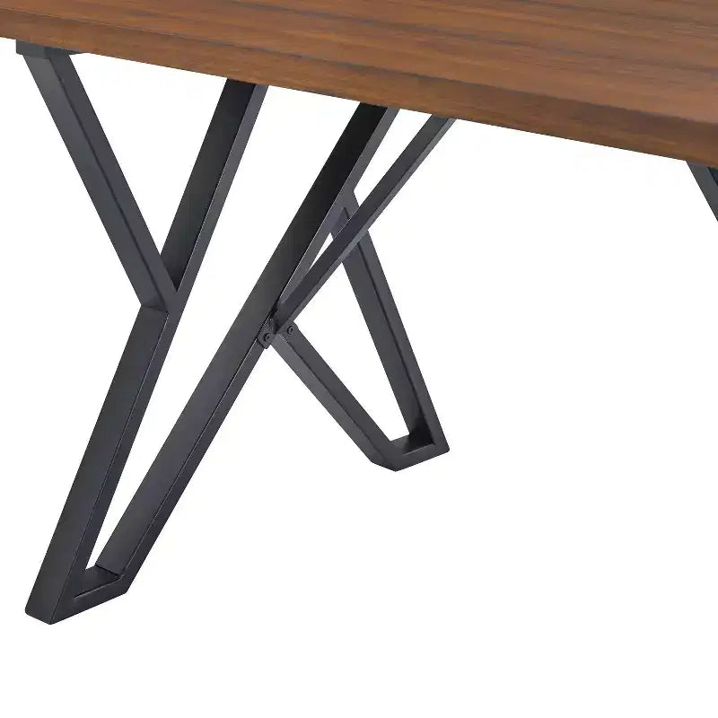 Ensemble de salle à manger 5 pièces avec 4 chaises de salle à manger et table ronde/carrée, Noir+Naturel/Noyer-ModernLuxe
