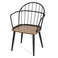 Ensemble de salle à manger 5 pièces avec 4 chaises de salle à manger et table ronde/carrée, Noir+Naturel/Noyer-ModernLuxe