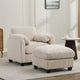 HYLEORY Fauteuil simple avec pouf, Canapé Cloud moderne en velours côtelé avec méridienne convertible, Ensemble de canapés rembourrés pour salon et bureau