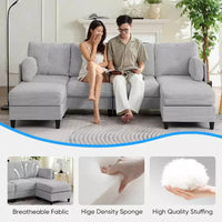 Canapés modulaires en forme de U Mjkone 89 avec 2 poufs, canapé 6 places