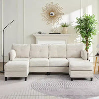 Canapés modulaires en forme de U Mjkone 89 avec 2 poufs, canapé 6 places