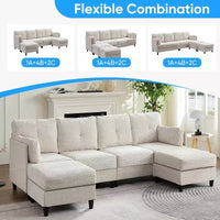Canapés modulaires en forme de U Mjkone 89 avec 2 poufs, canapé 6 places