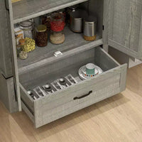 HOMCOM Armoire de garde-manger de ferme de 183 cm avec portes de grange, meuble de rangement de cuisine haut avec étagères réglables et tiroir