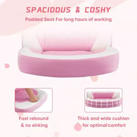FIRNEWST Confort de jeu supérieur : Chaise ergonomique en cuir PU avec accoudoirs relevables réglables
