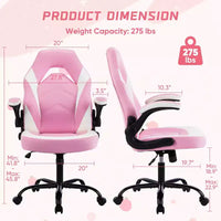 FIRNEWST Confort de jeu supérieur : Chaise ergonomique en cuir PU avec accoudoirs relevables réglables
