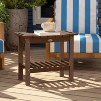 Outsunny Table d'appoint extérieure à 2 niveaux, banc de douche résistant aux intempéries avec poignées, patins antidérapants