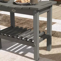 Outsunny Table d'appoint extérieure à 2 niveaux, banc de douche résistant aux intempéries avec poignées, patins antidérapants