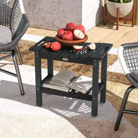 Outsunny Table d'appoint extérieure à 2 niveaux, banc de douche résistant aux intempéries avec poignées, patins antidérapants