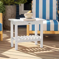 Outsunny Table d'appoint extérieure à 2 niveaux, banc de douche résistant aux intempéries avec poignées, patins antidérapants