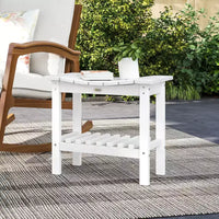 Outsunny Table d'appoint extérieure à 2 niveaux, banc de douche résistant aux intempéries avec poignées, patins antidérapants