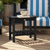 Outsunny Table d'appoint extérieure à 2 niveaux, banc de douche résistant aux intempéries avec poignées, patins antidérapants