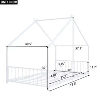 Cadre de lit double en métal avec un design de maison exceptionnel