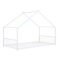 Cadre de lit double en métal avec un design de maison exceptionnel