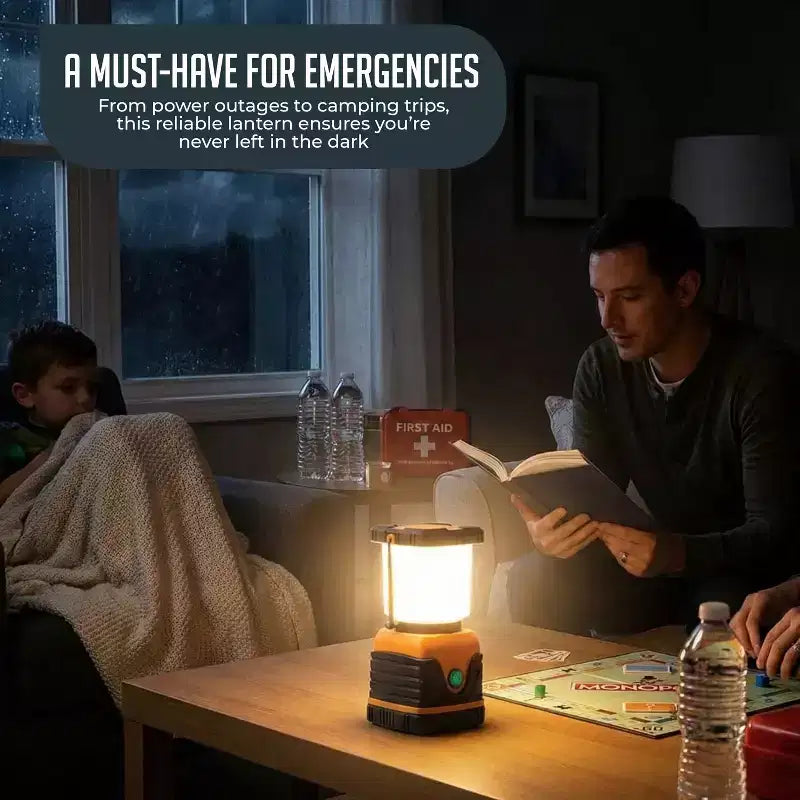 Lanterne de camping LED ultra-lumineuse 1000LM, alimentée par batterie, 4 modes d'éclairage, résistante à l'eau avec crochet de suspension et longue autonomie