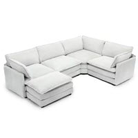 HYLEORY - Canapé d'angle modulaire moderne en velours côtelé de 287 x 201 cm avec pouf et canapé en forme de U à 5 places