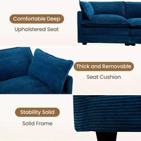HYLEORY - Canapé d'angle modulaire moderne en velours côtelé de 287 x 201 cm avec pouf et canapé en forme de U à 5 places