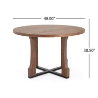 Table de salle à manger ronde Christopher Knight Home Dakota 48 avec cadre rustique en croix