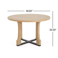 Table de salle à manger ronde Christopher Knight Home Dakota 48 avec cadre rustique en croix