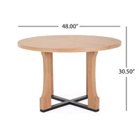 Table de salle à manger ronde Christopher Knight Home Dakota 48 avec cadre rustique en croix