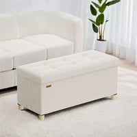 Banc de rangement ottoman, Coffre de rangement avec couvercle, 38 x 76 x 38,5 cm, Repose-pieds, 77 L, pour Chambre, Salon