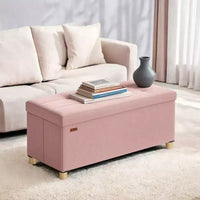 Banc de rangement ottoman, Coffre de rangement avec couvercle, 38 x 76 x 38,5 cm, Repose-pieds, 77 L, pour Chambre, Salon