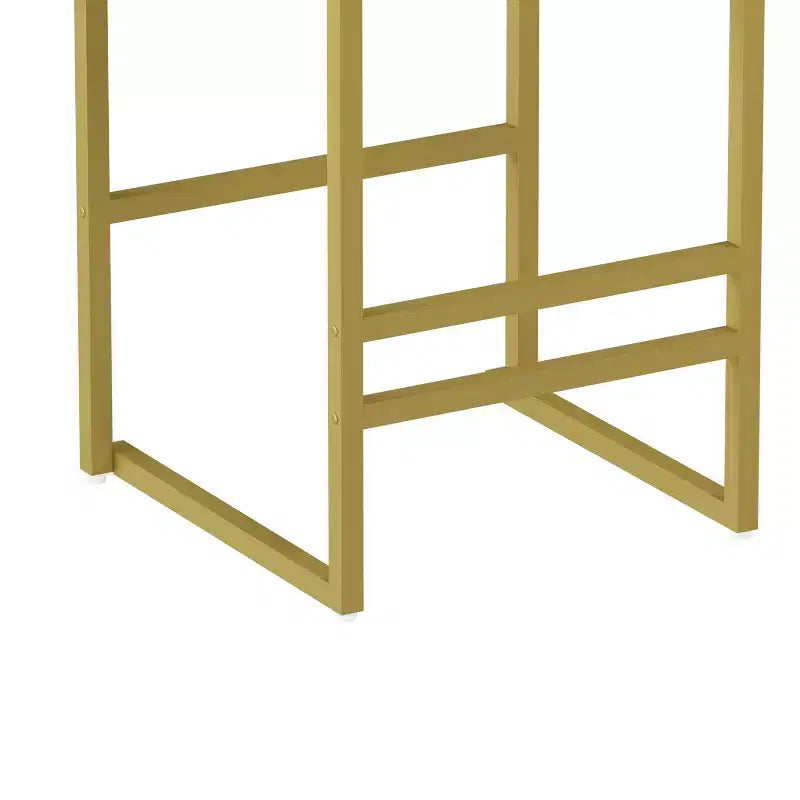 Tabourets de bar rembourrés en velours MAYEERTY, lot de 2, chaises de salle à manger d'intérieur modernes hauteur comptoir, or blanc crème
