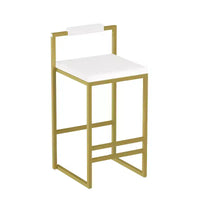 Tabourets de bar rembourrés en velours MAYEERTY, lot de 2, chaises de salle à manger d'intérieur modernes hauteur comptoir, or blanc crème